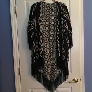 Tribal kimono with fringe